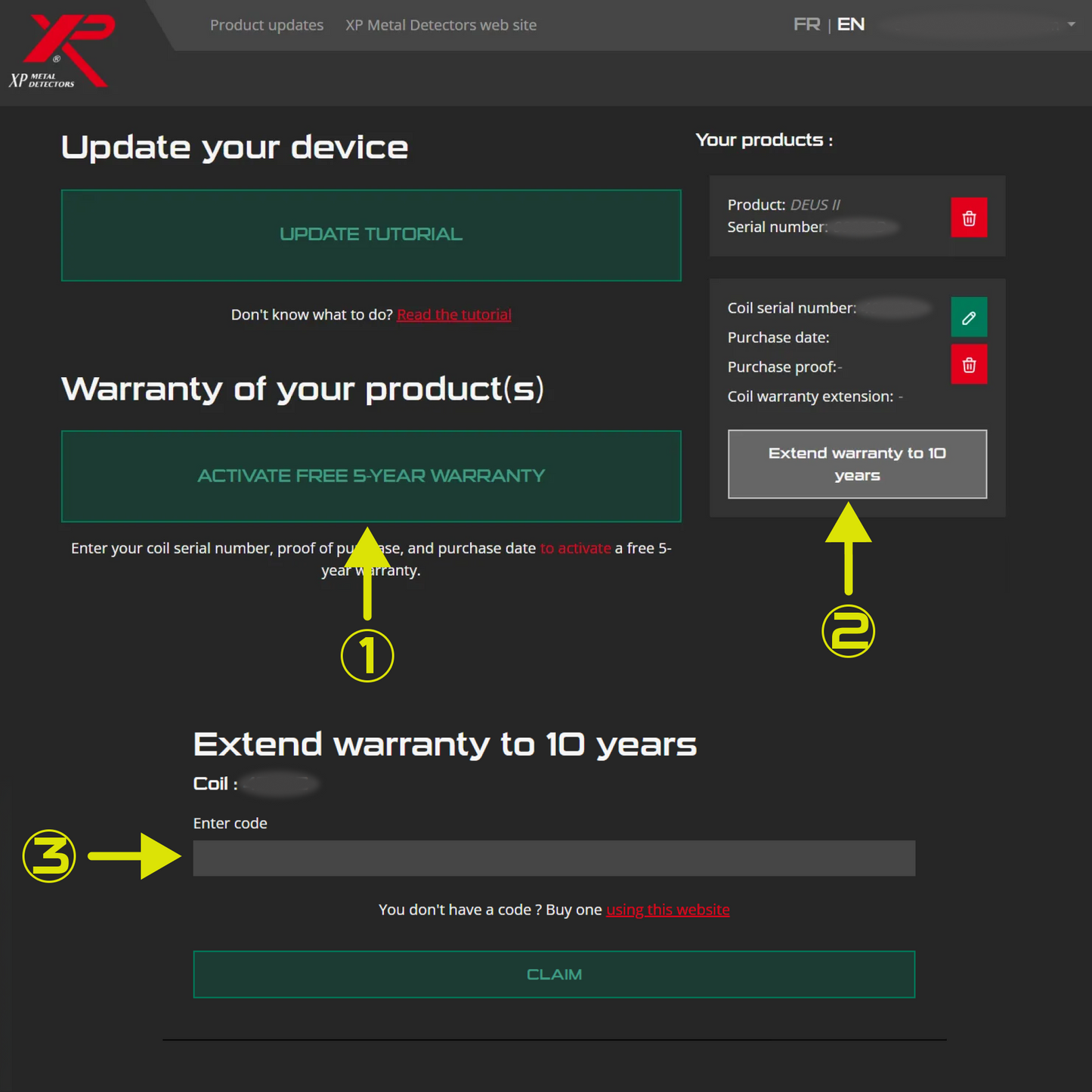 Warranty Extension - 5 extra years for XP DEUS II Detector